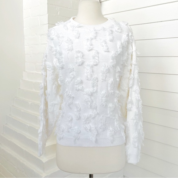 Vintage David Brett Floating Fringe Pull Over Sweater Cotton - Picture 1 of 6